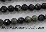 COP462 15.5 inches 8mm faceted round natural grey opal gemstone beads