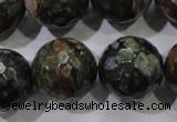 COP468 15.5 inches 20mm faceted round natural grey opal gemstone beads