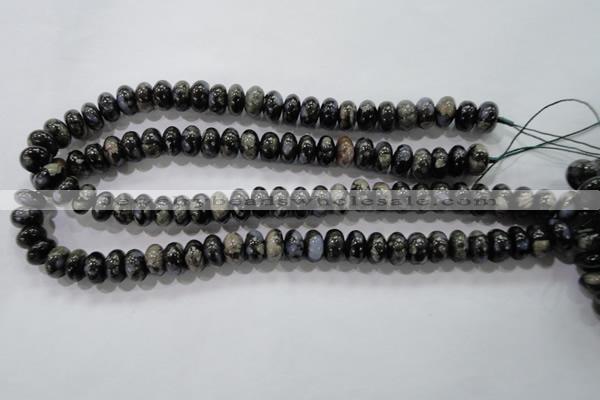 COP471 15.5 inches 8*12mm rondelle natural grey opal gemstone beads