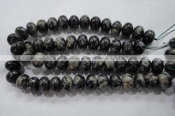 COP473 15.5 inches 13*18mm rondelle natural grey opal gemstone beads