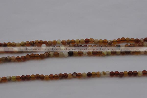 COP508 15.5 inches 4mm round natural red opal gemstone beads