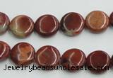 COP521 15.5 inches 12mm flat round red opal gemstone beads wholesale