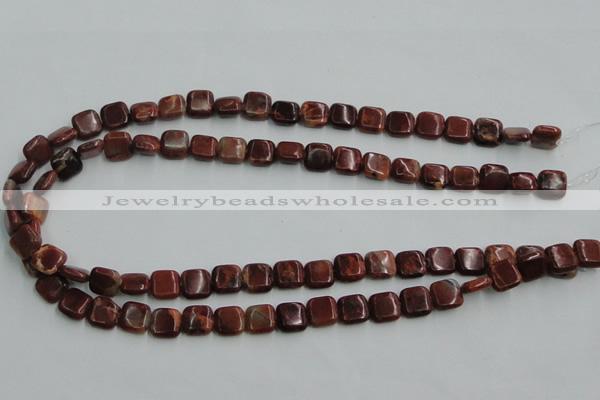 COP525 15.5 inches 10*10mm square red opal gemstone beads wholesale