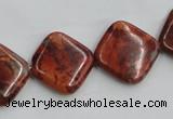 COP528 15.5 inches 18*18mm diamond red opal gemstone beads wholesale