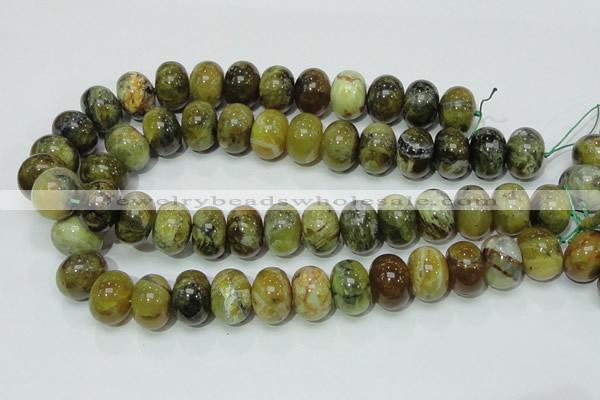 COP552 15.5 inches 15*20mm rondelle yellow & green natural opal beads