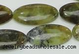 COP554 15.5 inches 15*30mm oval yellow & green natural opal beads