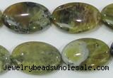 COP564 15.5 inches 18*25mm oval natural yellow & green opal beads