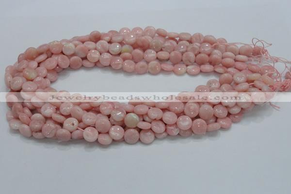 COP59 15.5 inches 6mm flat round natural pink opal gemstone beads