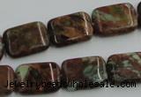 COP610 15.5 inches 13*18mm rectangle green opal gemstone beads