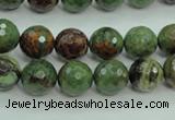 COP662 15.5 inches 8mm faceted round green opal gemstone beads