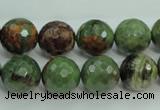 COP664 15.5 inches 12mm faceted round green opal gemstone beads