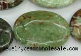 COP682 15.5 inches 30*40mm oval green opal gemstone beads