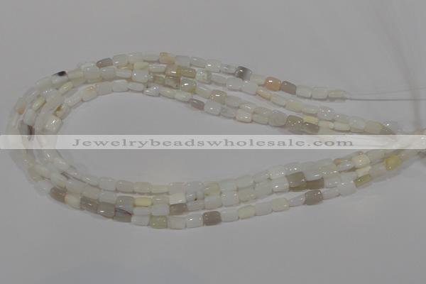 COP911 15.5 inches 6*8mm rectangle natural white opal gemstone beads