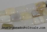 COP912 15.5 inches 10*14mm rectangle natural white opal gemstone beads