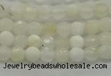 COP930 15.5 inches 4mm faceted round white opal gemstone beads