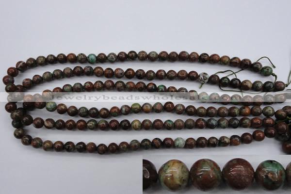 COP986 15.5 inches 8mm round green opal gemstone beads wholesale