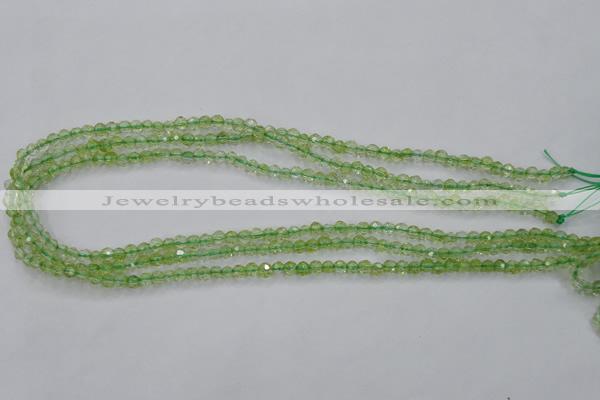 COQ10 16 inches 4mm faceted round dyed olive quartz beads wholesale