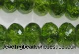 COQ103 15.5 inches 12*16mm faceted rondelle dyed olive quartz beads