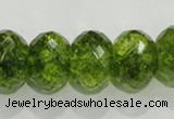 COQ104 15.5 inches 13*18mm faceted rondelle dyed olive quartz beads