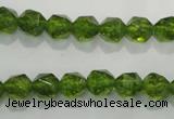 COQ116 15.5 inches 8mm faceted nuggets dyed olive quartz beads