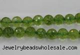 COQ12 16 inches 8mm faceted round dyed olive quartz beads wholesale