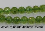 COQ15 16 inches 12mm faceted round dyed olive quartz beads wholesale