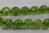 COQ17 16 inches 16mm faceted round dyed olive quartz beads wholesale