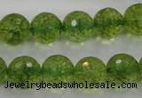 COQ19 16 inches 20mm faceted round dyed olive quartz beads wholesale