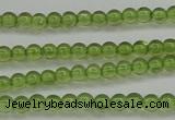 COQ201 15.5 inches 3mm - 4mm round natural olive quartz beads