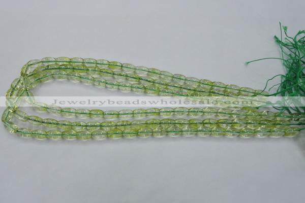 COQ21 16 inches 6*10mm rice dyed olive quartz beads wholesale