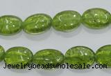 COQ36 15.5 inches 10*14mm oval dyed olive quartz beads wholesale