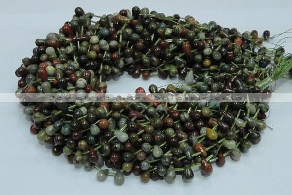 COS02 15.5 inches 6*10mm teardrop ocean stone beads wholesale