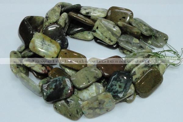 COS10 15.5 inches 25*35mm rectangle ocean stone beads wholesale