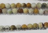 COS151 15.5 inches 6mm faceted round ocean stone beads wholesale