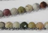 COS152 15.5 inches 8mm faceted round ocean stone beads wholesale