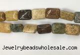 COS254 15.5 inches 15*20mm rectangle ocean stone beads wholesale