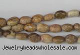 COV04 15.5 inches 6*8mm oval picture jasper beads wholesale