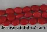 COV23 15.5 inches 8*10mm oval synthetic coral beads wholesale