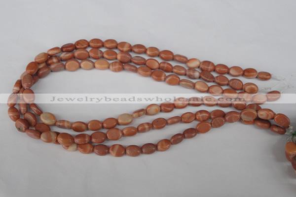 COV33 15.5 inches 8*10mm oval red mud jasper beads wholesale