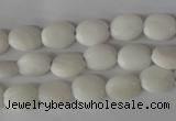 COV48 15.5 inches 8*10mm oval white shell beads wholesale