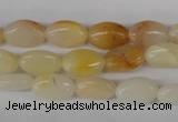 COV55 15.5 inches 8*12mm oval yellow jade gemstone beads wholesale