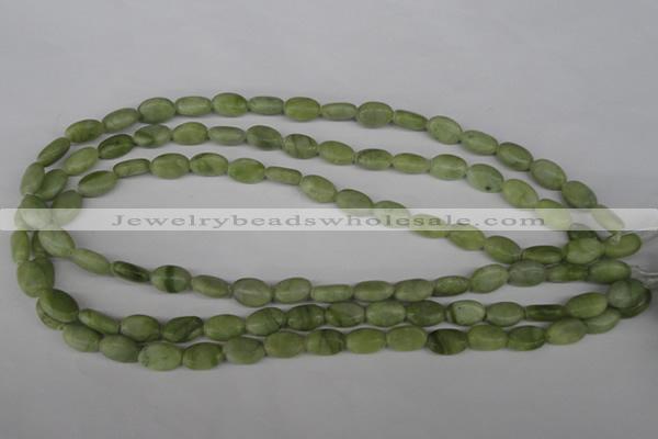 COV56 15.5 inches 8*12mm oval seaweed jade gemstone beads wholesale