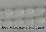 COV58 15.5 inches 8*12mm oval white porcelain beads wholesale