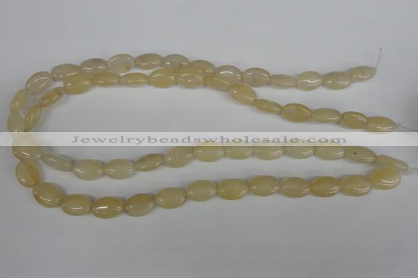 COV68 15.5 inches 10*14mm oval yellow jade beads wholesale