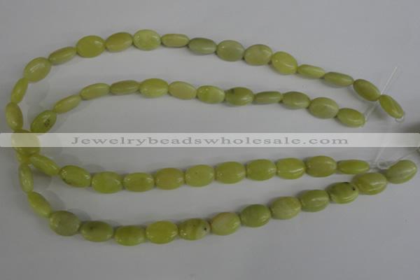 COV70 15.5 inches 10*14mm oval lemon jade beads wholesale