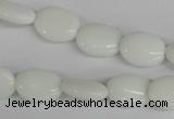 COV82 15.5 inches 10*14mm oval white porcelain beads wholesale