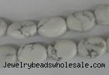 COV86 15.5 inches 10*14mm oval white howlite turquoise beads wholesale