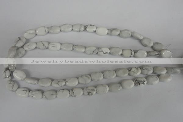 COV86 15.5 inches 10*14mm oval white howlite turquoise beads wholesale