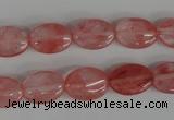 COV91 15.5 inches 10*14mm oval cherry quartz beads wholesale