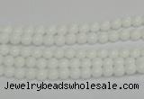 CPB01 15.5 inches 4mm round white porcelain beads wholesale